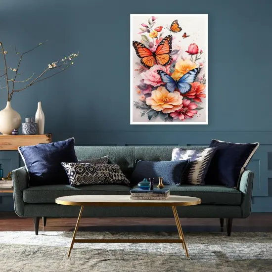 Diamond Art Kits for Adults - Butterfly Flowers Diamond Painting Kits DIY 5D Full Drill Diamond Dots Paintings with Diamonds Gem Art and Crafts for Home Decor 12x16 Inch {2}