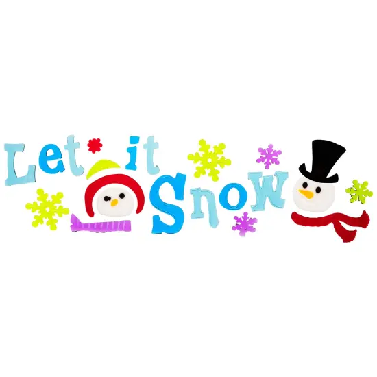 Northlight 21-Piece Let It Snow Santa and Snowman Gel Christmas Window Clings Multi {3}