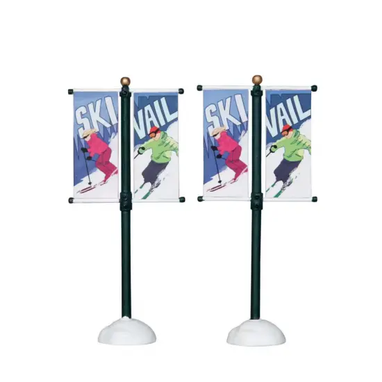 Street Pole Banner (Set Of 2) Lemax Vail Village {1}
