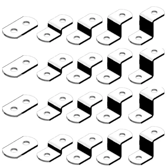 Canvas Clips for Picture Framing Assorted Small Sizes, 10 Each 0/0", 1/8", 1/4" 3/8" 1/2", 10 Pieces Each Size Packed with 100 Screws {1}