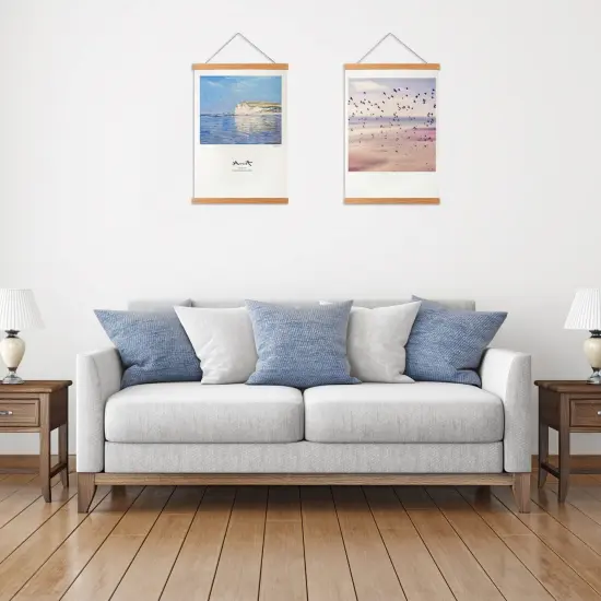 FALAMON Magnetic Poster Hanger Frame, 12x16 12x18 12x24 Teak Wood Magnet Poster Frame for Posters, Prints, Photos, Pictures, Maps, Scrolls, and Canvas Artwork {5}