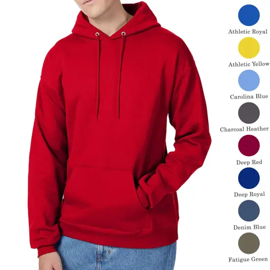 Hanes Men's Ecosmart Fleece Hooded Sweatshirt, Pullover Casual Hoodies Assorted Color Sand {4}