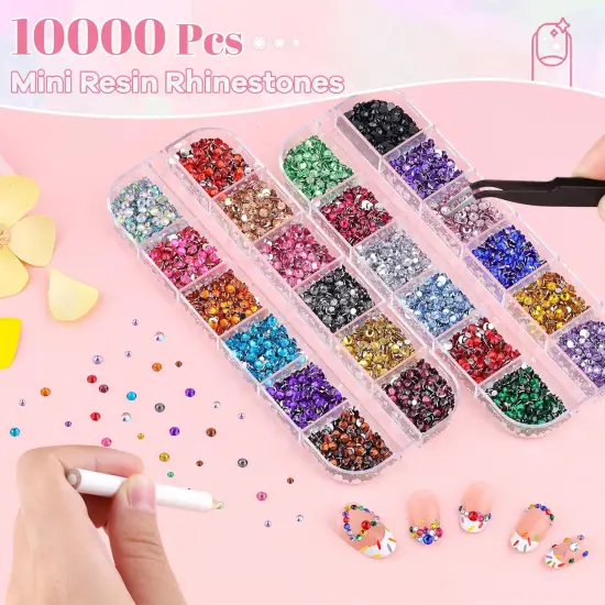 10000Pcs Small Resin Flatback Rhinestones - 2/3MM {2}