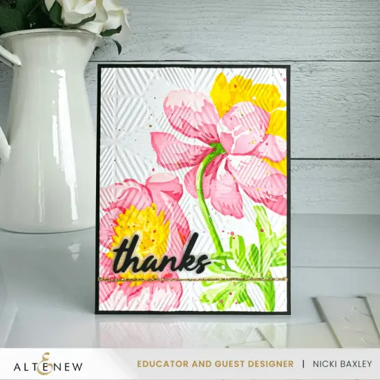 Stencil Art: White Cap Peonies Add-On Die Set {6}