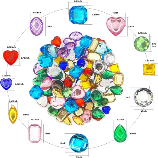 120 Pcs Rhinestone Jewels for Crafting Stick-On Gems {5}