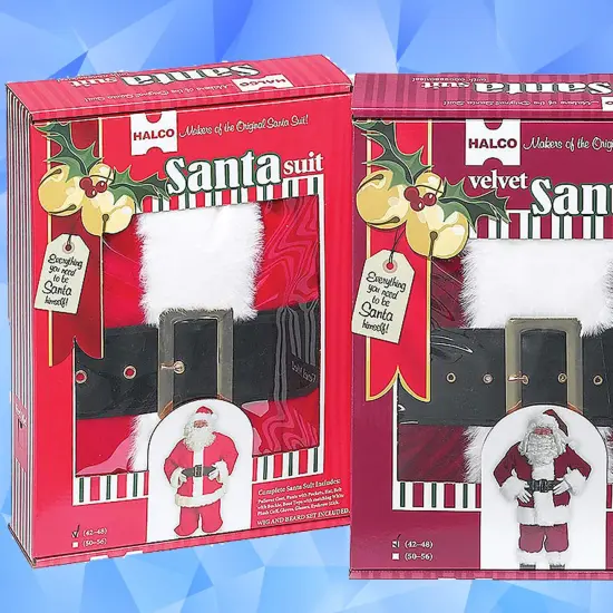 Velveteen Santa Suit Set with Plush Trim, Belt, Gloves, and Boot Tops Included {4}