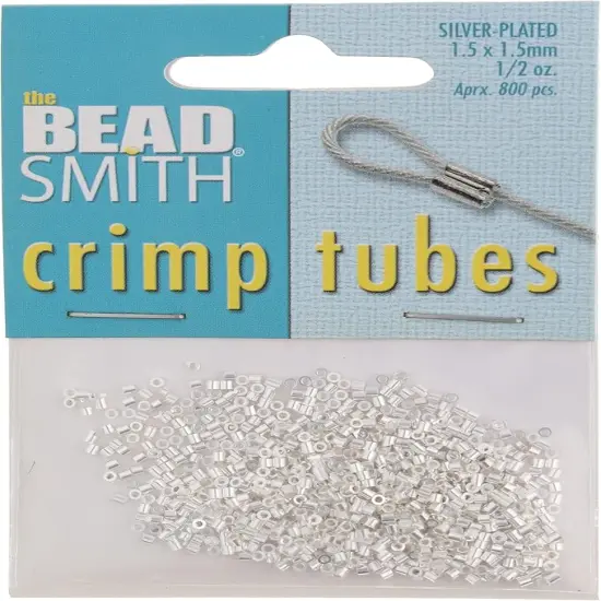 The Beadsmith Tube Crimp Beads, Gold Color, Uniform Cylindrical Shape, No Sharp Edges, Designed to Secure the Ends of Jewelry Stringing Wires and Cables Slvr 1.5x1.5mm800pcs {4}