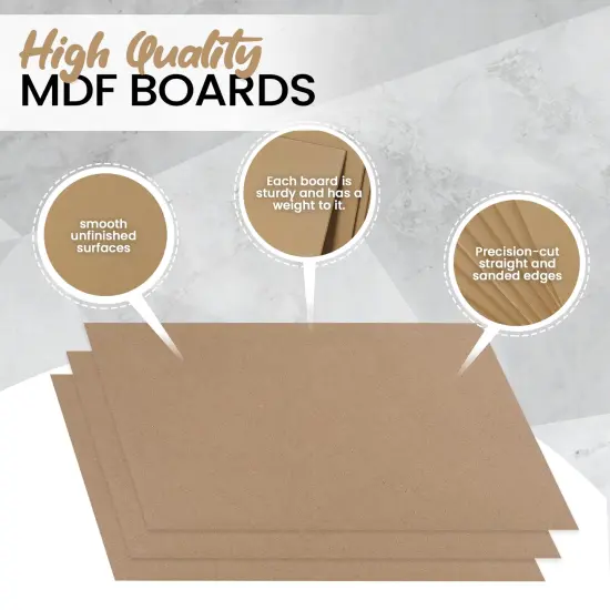 (8-Pack) CalPalmy 8” x 10” MDF Boards - 2mm Thick Boards for Carpentry, Interior Design, Hobby Crafts, and More - with Smooth, Unfinished Sides and Sanded Edges {5}