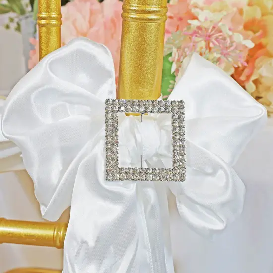 Square Rhinestone Chair Sash Buckle for Wedding Decor 2 Inch Width {2}
