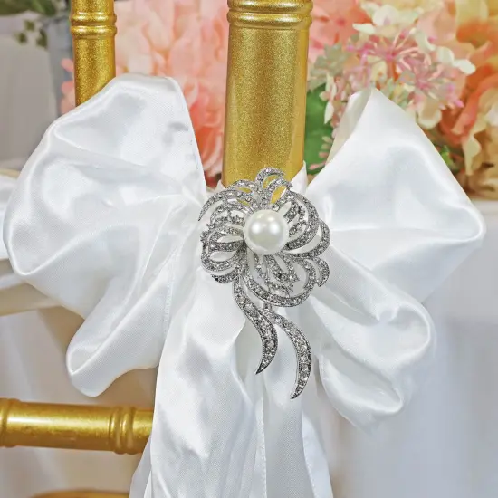 Comet Rhinestone Chair Sash Buckle Silver Metal Accent 2 Inch Width {2}