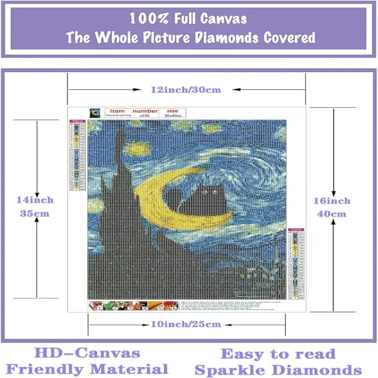 Van Gogh Starry Night Cat Diamond Painting Kits for Adults {2}