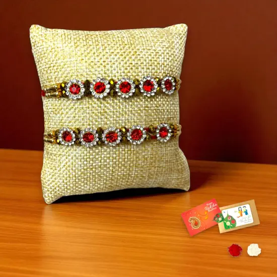 2CT Rakhi For Brother Rakhi Bhaiya Bhabhi Rakhi Thread Bracelet Rakshabandhan Bhai Dooj Gifts Roli Chawal Raksha Bandhan Card {1}