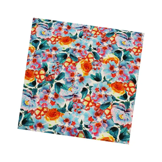 Fluorescent Flowers Printed Spandex Fabric {2}