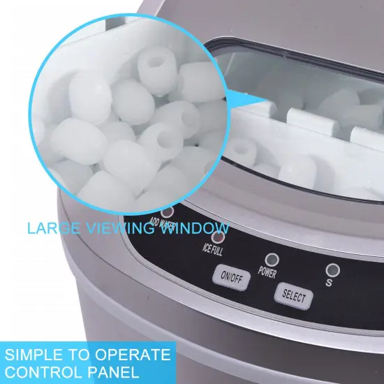 Costway Portable Compact Electric Ice Maker Machine Mini Cube 26lb/Day {6}