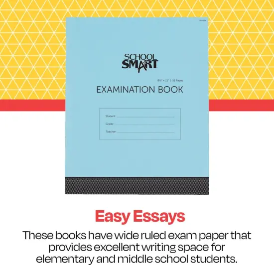 School Smart Examination Blue Book with 16 Pages, 8-1/2 x 11 Inches, Pack of 50 Books {3}