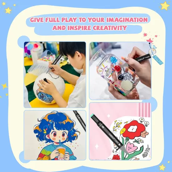 80 Color Alcohol Marker Pens Set {3}