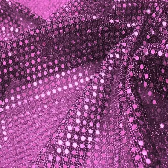 3 mm 1 Yard Sequin Knit Fabric Solid Fuchsia, 50/50 Polyester Nylon, Width 41/42 inches Glamorous Apparel & Costume {1}