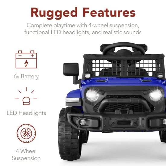 Best Choice Products 6V Kids Ride-On Truck Car w/ Parent Remote Control, 4-Wheel Suspension, LED Lights Blue {6}