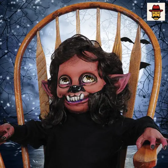Wolfie Monster Kid Costume Poseable Childlike Werewolf Prop {4}
