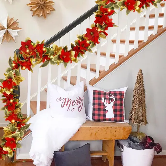 Christmas Poinsettia Garland, {2}