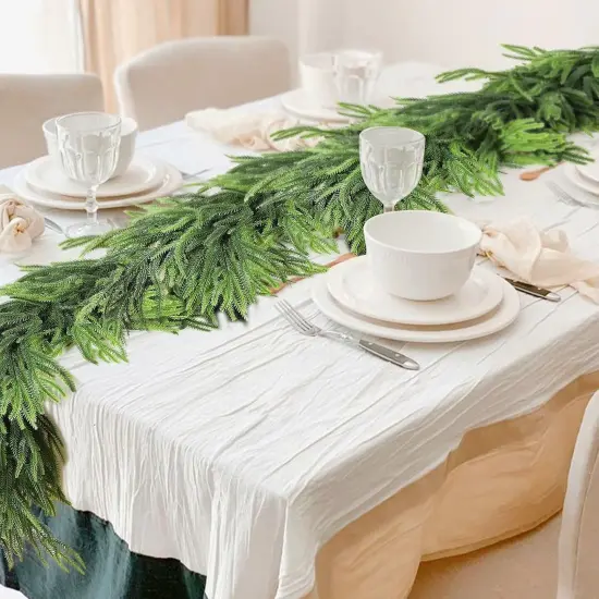 9.8FT Pine Cypress Vines Lighted Cedar Christmas Garland for Mantle {5}