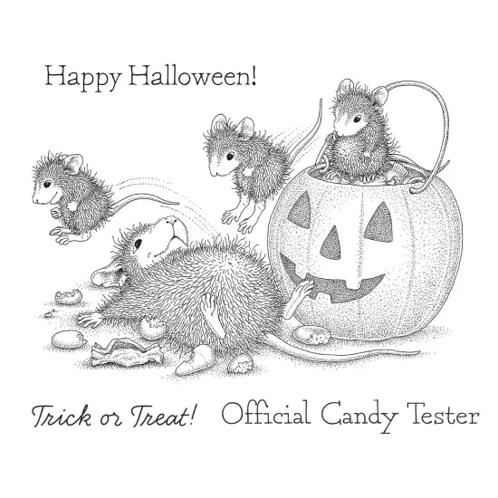 House Mouse Cling Rubber Stamp-Trick Or Treat! {3}