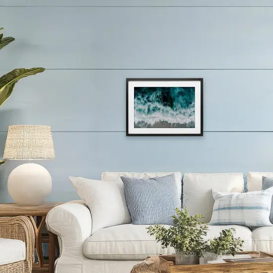 Stupell Industries Turbulent Hazy Waters Framed Print Under Glass, design by Lazar Studio {8}