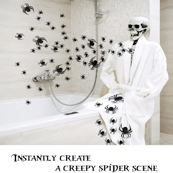 Scary Realistic Black Spider Sticker DIY Windows Wall Decal {5}