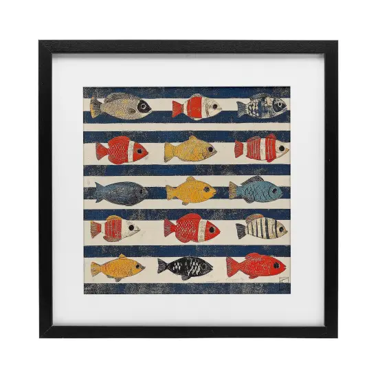 Stupell Industries Nautical Fish Assortment Framed Print Under Glass, design by Sara Culpepper {1}