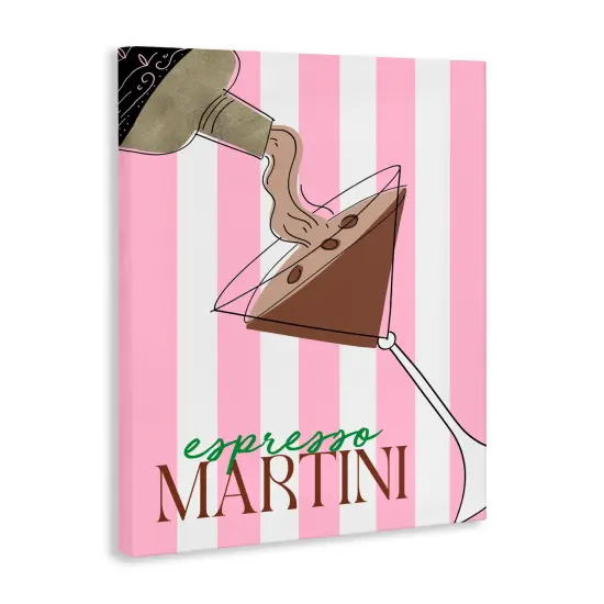 Stupell Industries Espresso Martini on Pink Stripes Canvas, design by DEIDRE MOSHER {3}