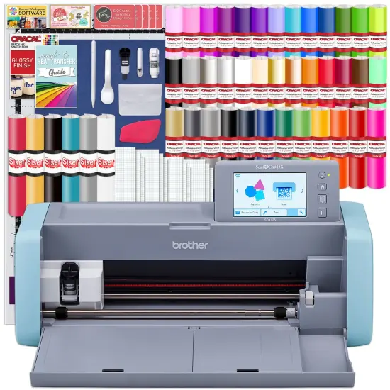 Brother ScanNCut SDX125e Wireless Machine Deluxe Vinyl & HTV Bundle {1}