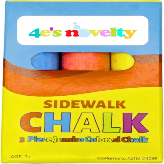 4E&rsquo;s Novelty 3 Boxes Jumbo Sidewalk Chalk - Sidewalk Chalk Party Favors {6}