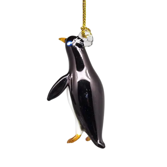 Egyptian Glass Penguin Ornament {3}