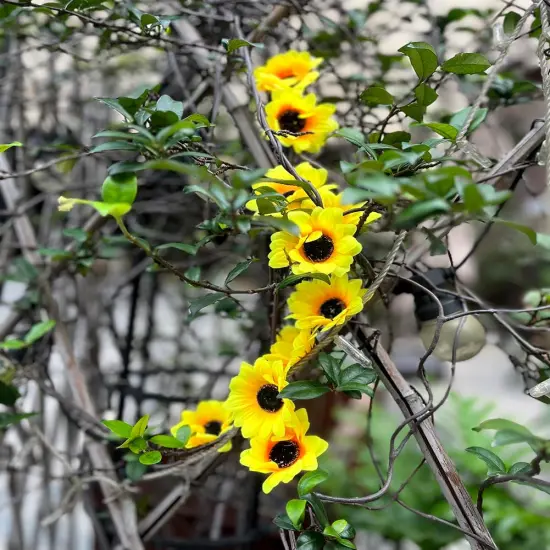 Summer Sunflower Heads &ndash; 20pcs Mini Yellow Artificial Silk Flowers for Home, Party, DIY Crafts & Outdoor Decor Floral Arrangements {5}