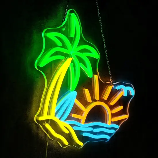 Summer Tropic Neon Sign &ndash; Dimmable Coconut Tree LED Light for Bar, Bedroom & Party Decor {2}