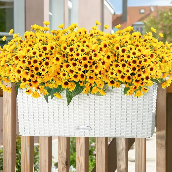 Summer Floral Arrangement - 12PCS Silk Artificial Sunflowers with 24 Small Daisy Mums for Home, Office, Window, Porch, and Outdoor Centerpiece D&eacute;cor {5}