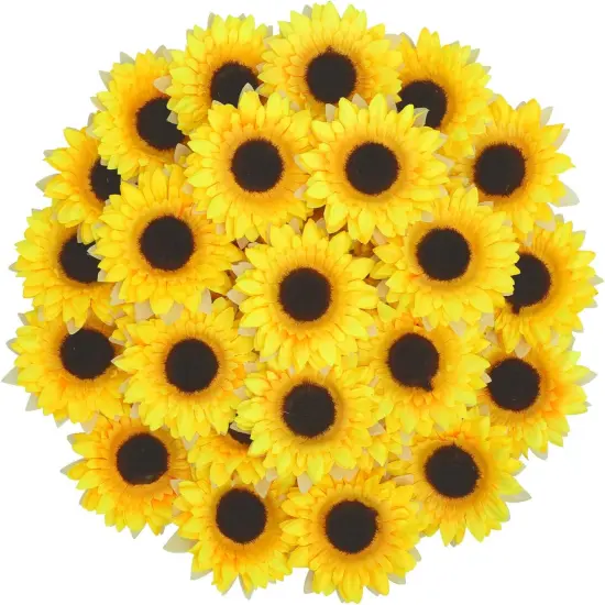 32pcs 3.5" Summer Artificial Sunflowers &ndash; Vibrant Silk Flowers Floral Arrangements {1}
