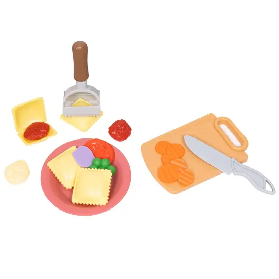 NurtureNature: Imaginative Minds - Ravioli Cooking Set - 50pc, Toy Food, Kitchen Utensils, Vegetables, Seasonings, Pretend Play, Eco-Friendly, Kids 3+ {7}