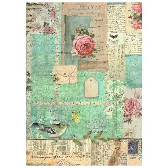 Stamperia Assorted Rice Pape Backgrounds A6 8/Sheets-Garden {7}