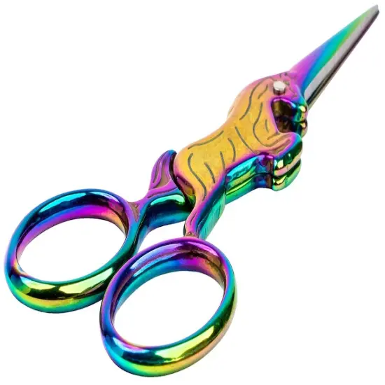 SINGER Forged Unicorn Embroidery Scissors 4"-Spectrum {6}