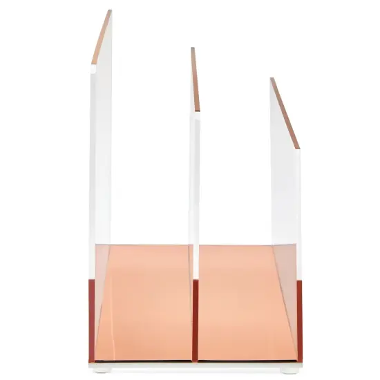 Clear Acrylic File Organizer with 2 Slots, Office Desk Paper, Mail, and Letter Sorter (9 x 5 x 7 In) {6}