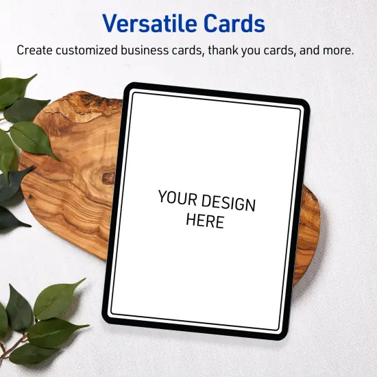 Avery Printable Rectangle Postcards with Rounded Corners, Double Black Border, 4.25" x 5.5", Matte White Rectangle Postcards with Rounded Corners, Laser/Inkjet, 20ct, Great for Postcards {9}