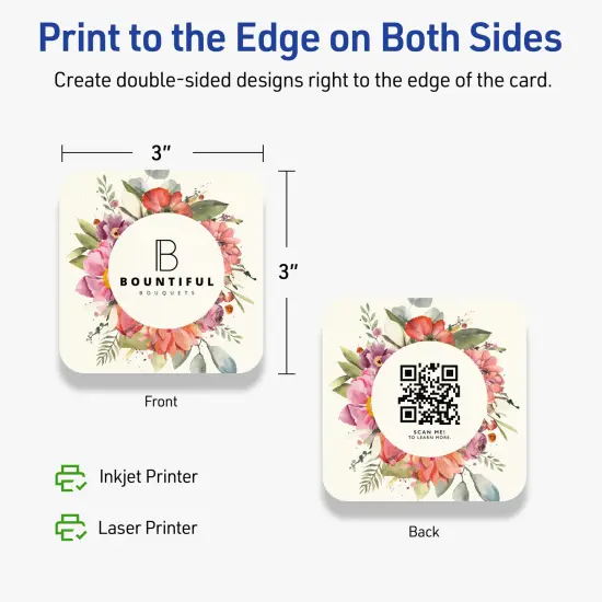 Avery Matte Ivory Square Cards, 3" x 3" Square Rounded Corners {6}