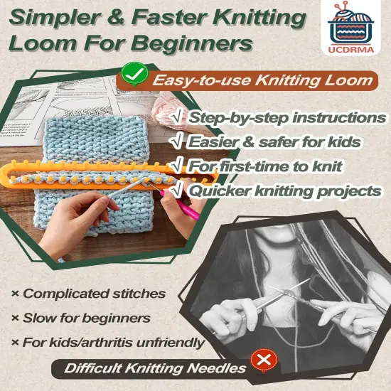 Knitting Loom Kit 35PC Scarf Loom Knitting Kit for Beginners {4}