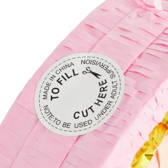 BLUE PANDA Rainbow Pull String Pinata for Kids Ages 3-14, Pastel Birthday Decorations, Gender Reveal Party Supplies, Small, 16.5 x 10 x 3 In Multicolor {7}