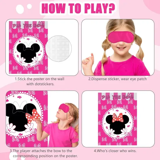 Pin the Bow on the Mouse with 24 Reusable Stickers {3}
