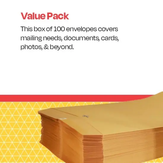 School Smart Kraft Envelopes with Clasp, 11-1/2 x 14-1/2 Inches, Pack of 100 {7}