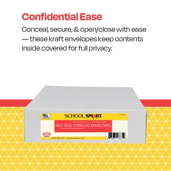 School Smart Natural Kraft Catalog Envelope, 9 x 12 Inches, Kraft Brown, Box of 100 {4}