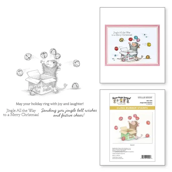 House Mouse Cling Rubber Stamp-Jingle Bell Wishes {6}