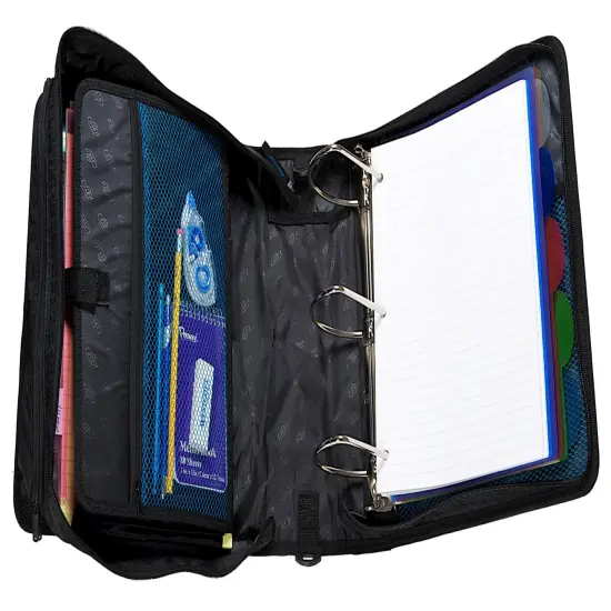 Case·it Zipper Binder with 5 Tab Files, D-Ring, 4 Inches, Midnight Blue {3}